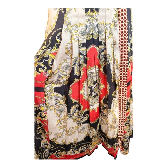 Zara Pleated Scarf Print Midi Skirt - Picture 3 of 11